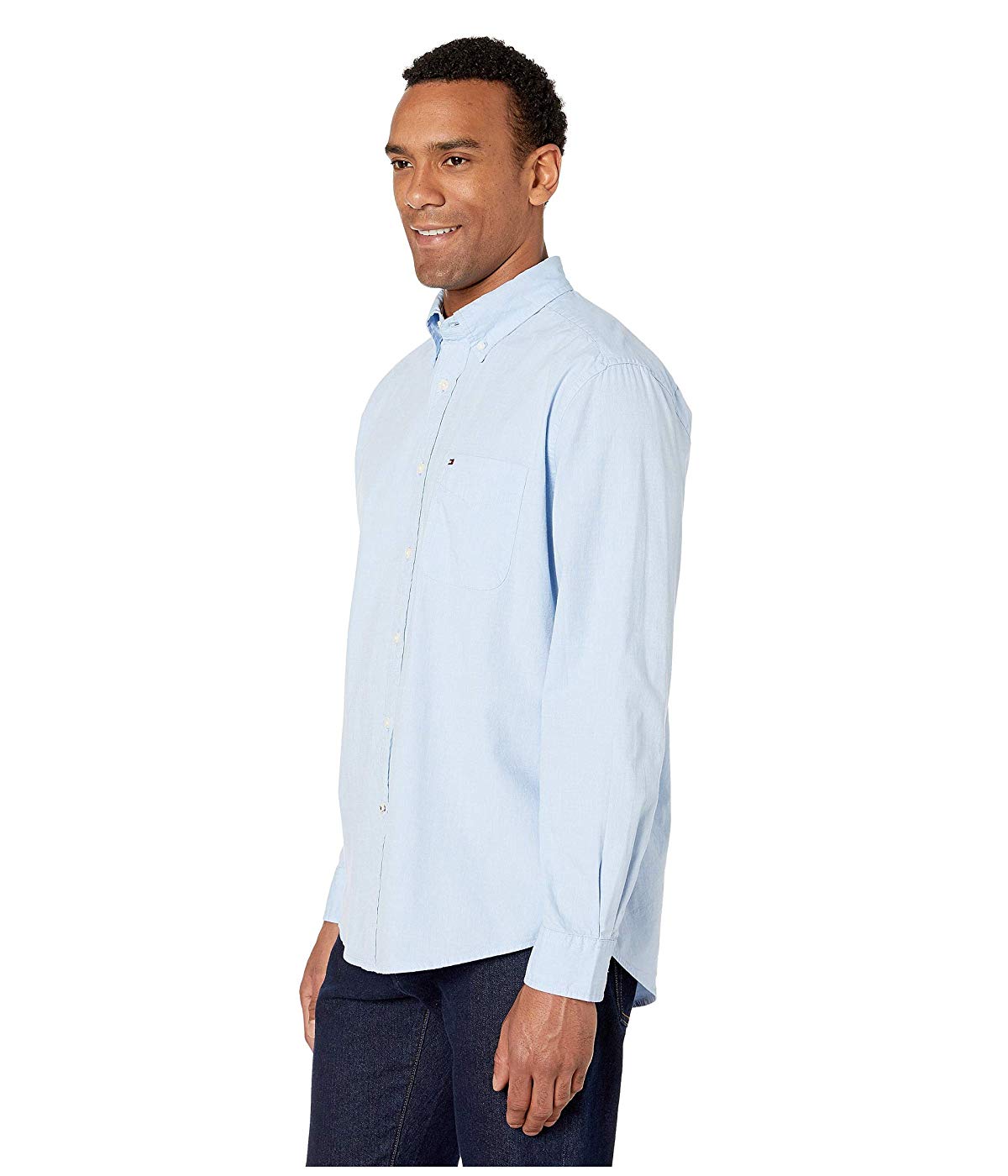 Tommy Hilfiger Men's Capote Classic Fit Button Down Shirt Blue Size Small