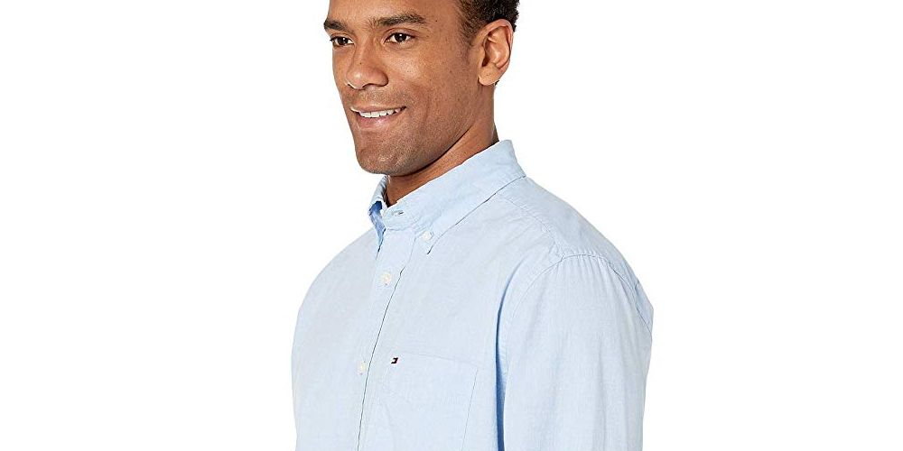 Tommy Hilfiger Men's Capote Classic Fit Button Down Shirt Blue Size Small