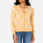 Charter Club Women's Jacquard Print Cardigan Yellow Size Large