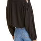 Free People Women's Hand Me Down Embroidered Crop Top Black Size X-Small