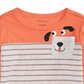 First Impressions Baby Boy's Dog Print Pocket T-Shirt Orange Rise Size 6-9 MOS