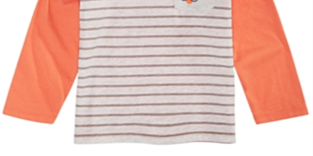 First Impressions Baby Boy's Dog Print Pocket T-Shirt Orange Rise Size 6-9 MOS