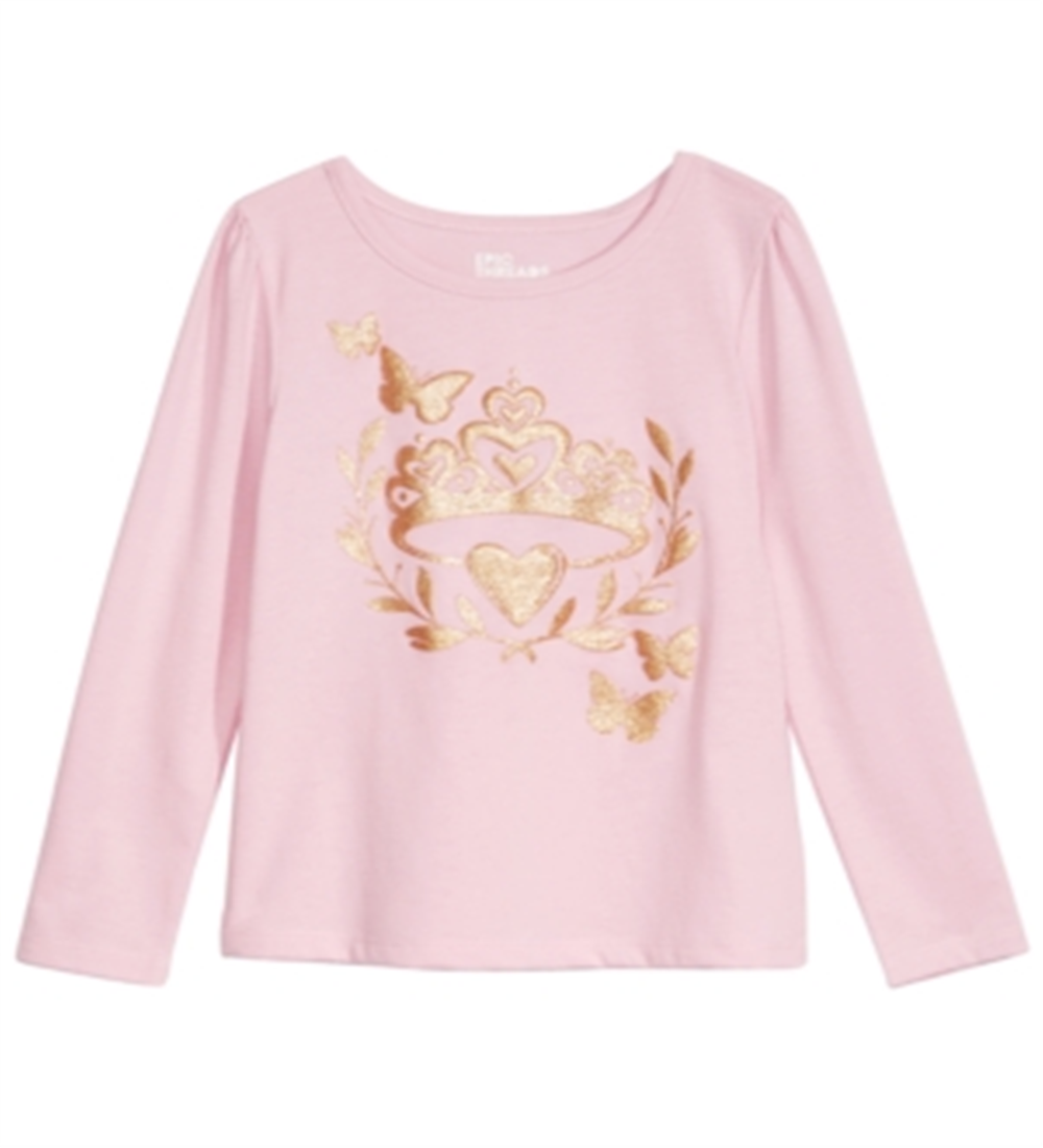 Epic Threads Toddler Girl's Butterfly Tiara Top Pink Size 4T