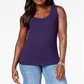 Karen Scott Women's Studded Tank Top Purple Size Medium