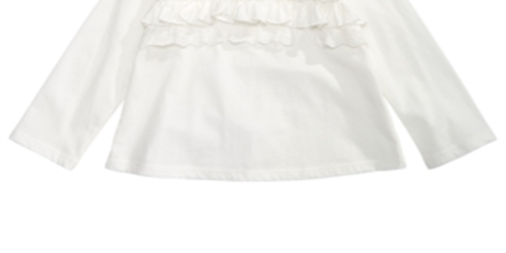 First Impressions Baby Girl's Cotton Ruffled T-Shirt White Size 18 MOS