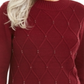 Karen Scott Women's Beaded Cable Mock Neck Sweater Red Size XX-Large