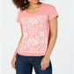 Style & Co Women's Graphic Print T-Shirt Pink Size Petite L