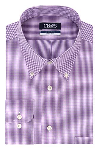 Kenneth Cole Men's Dress Shirt Regular Fit Checks and Stripes Purple Size 17.5x34-35