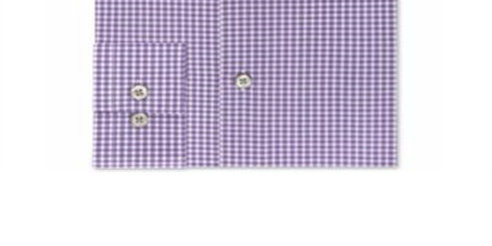 Kenneth Cole Men's Dress Shirt Regular Fit Checks and Stripes Purple Size 17.5x34-35