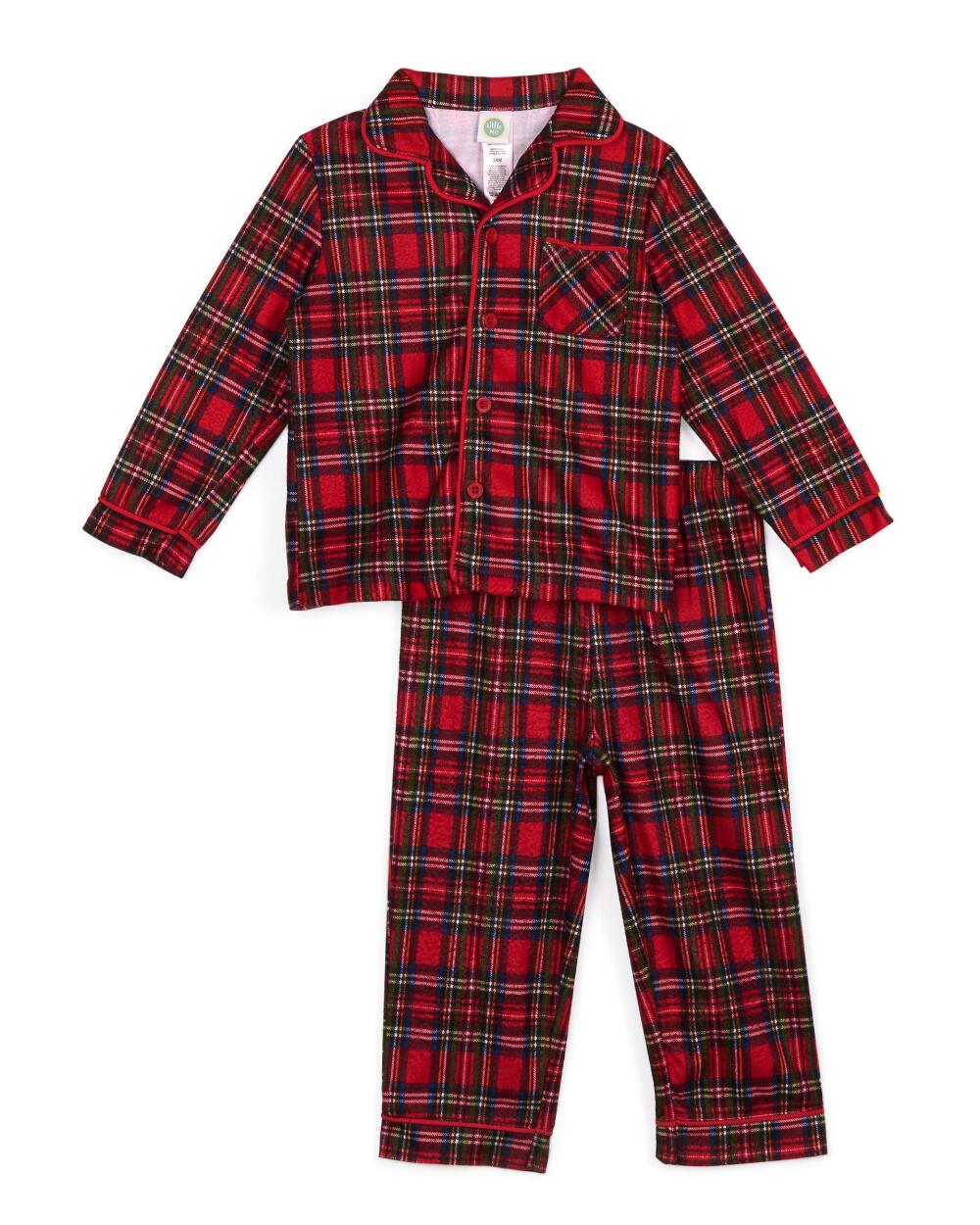 Little Me Girls Plaid Ruffle-Trim Pajama Set Infant Red Size 12 Months