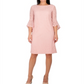 NY Collection Women's Petite Bell-Sleeve Lace Dress Blush Lace Size PM