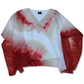 JM Collection Women's Crochet-Trim Printed Poncho To red star grt combo Size  L