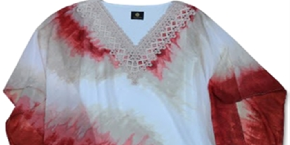 JM Collection Women's Crochet-Trim Printed Poncho To red star grt combo Size  L