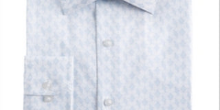 Alfani Men's Regular Fit Geo Print Dress Shirt Blue Size M