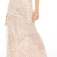 Adrianna Papell Women's  Sequined Spaghetti Strap V Neck Maxi Evening Sheath Dress Pink Size 16