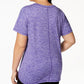 Ideology Women's Plus Heathered T-Shirt -Purple Size 1X