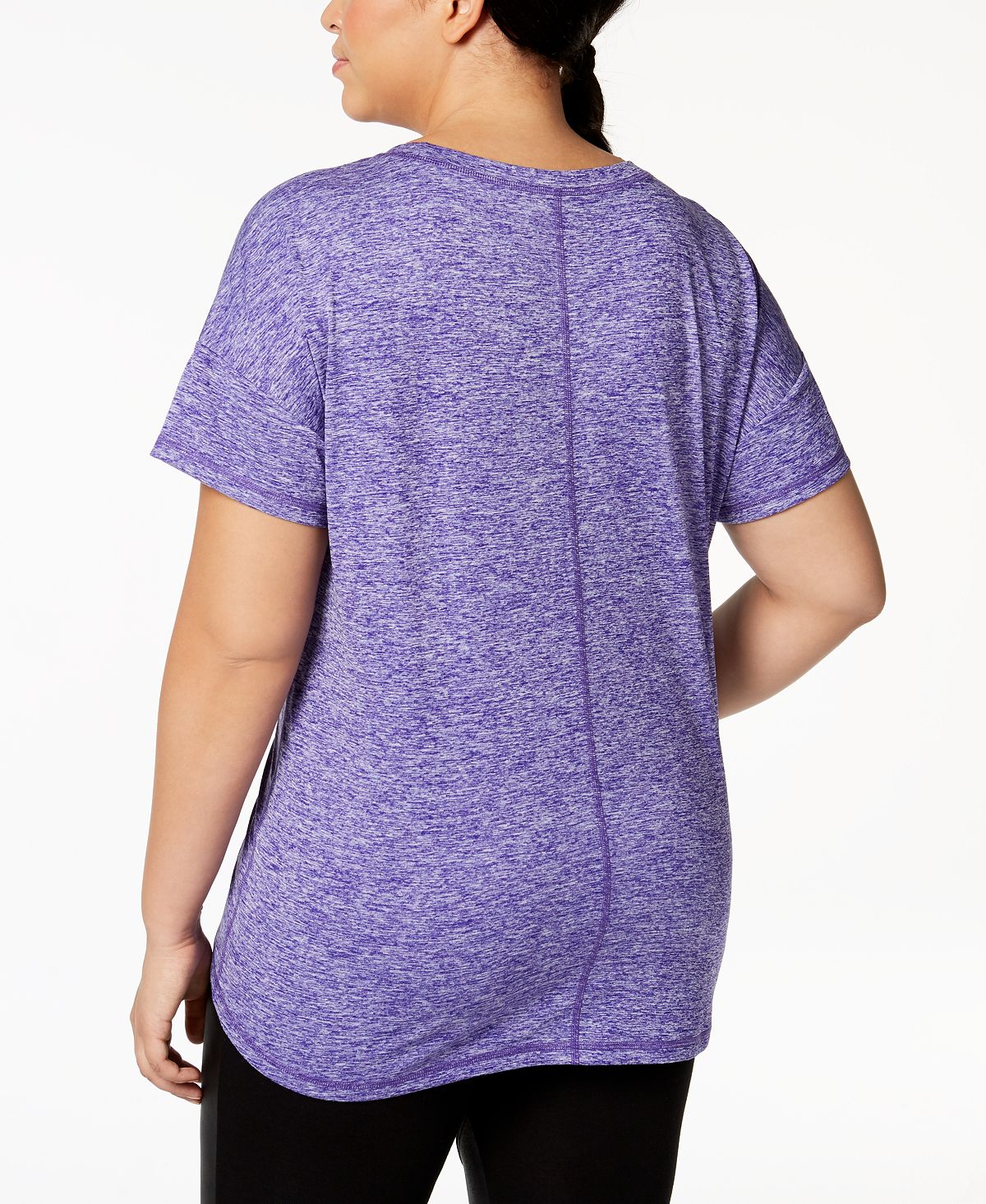 Ideology Women's Plus Heathered T-Shirt -Purple Size 1X
