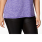 Ideology Women's Plus Heathered T-Shirt -Purple Size 1X