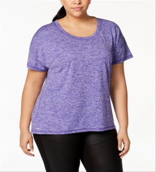 Ideology Women's Plus Heathered T-Shirt -Purple Size 1X