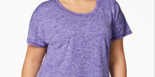 Ideology Women's Plus Heathered T-Shirt -Purple Size 1X