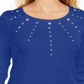 Karen Scott Women's Grommet-Embellished Top Ultra Blue Size XXL