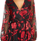 Julia Jordan Women's Floral-Print Faux-Wrap Dress Red Combo Size 10