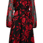 Julia Jordan Women's Floral-Print Faux-Wrap Dress Red Combo Size 10