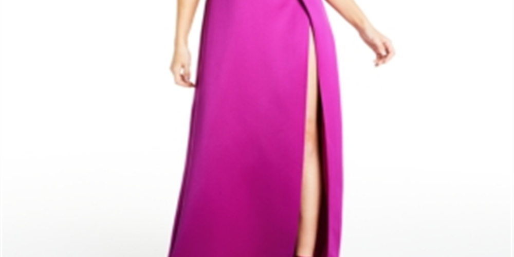 Glamour by Terani Women's Juniors' Off-the-Shoulder Gown Pink Size 16