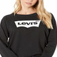 Levi's Women's Long-Sleeve Graphic Crewneck Fleece Black Size XL