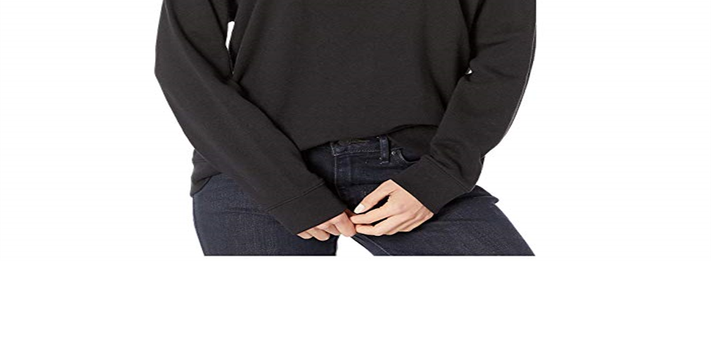 Levi's Women's Long-Sleeve Graphic Crewneck Fleece Black Size XL
