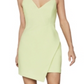 BCBGMAXAZRIA Women's Sleeveless Asymmetrical V-Neck Short Dress, Lime Sherbet Size  12