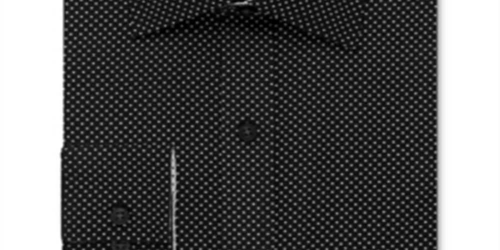 Sean John Men's Polka Dot Formal Dress Shirt Black Size 18.5X34-35