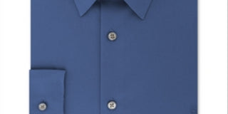 Calvin Klein Men's Slim-Fit Stretch Flex Collar Dress Shirt  Blue Size 15X32-33