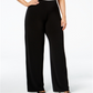Alfani Women's Plus Knit Wide Leg Pants Black Size 1X