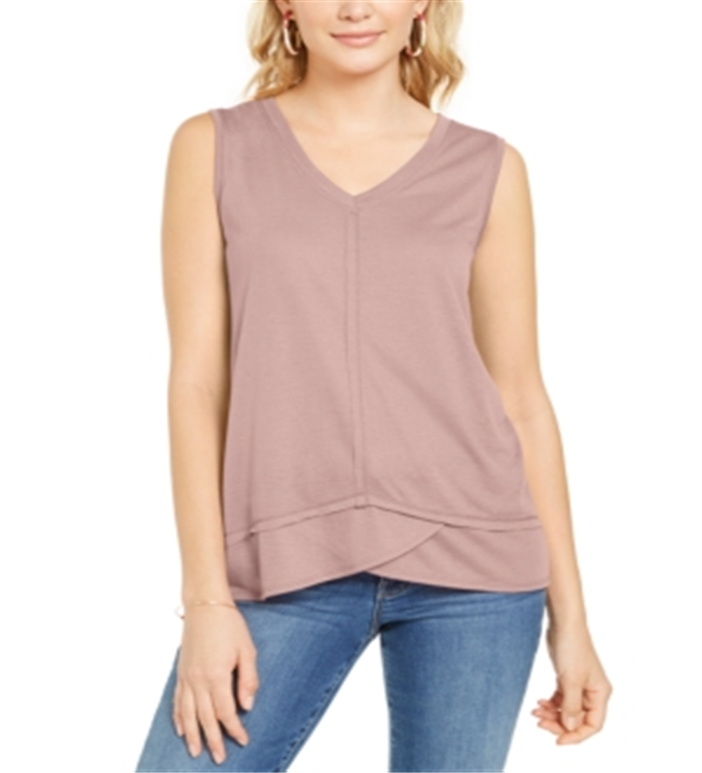 Style & Co Women's High-Low Tank Top  Pink Size 2XL