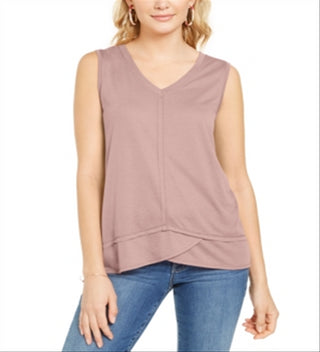 Style & Co Women's High-Low Tank Top  Pink Size 2XL