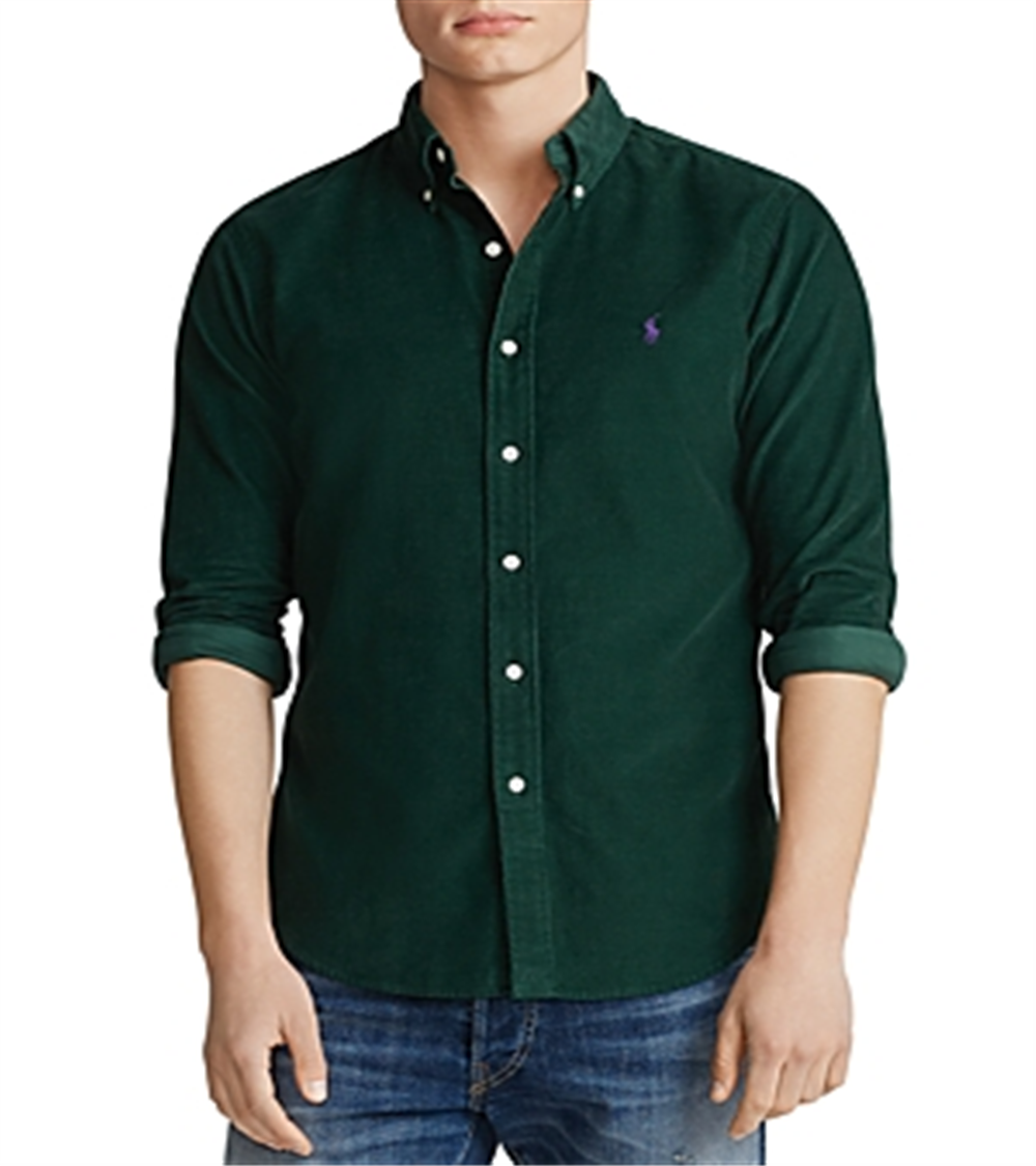 Polo Ralph Lauren Men's Classic Fit Corduroy Shirt Green Size XS