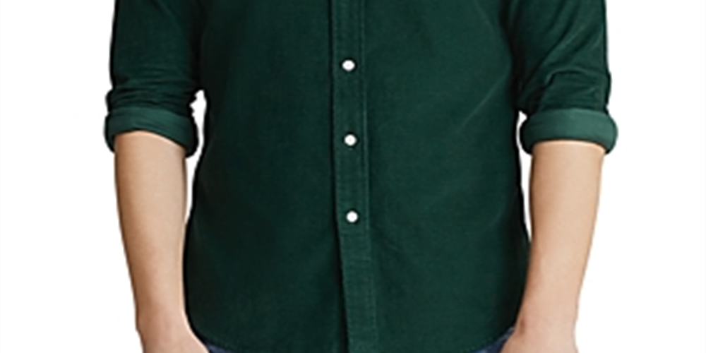 Polo Ralph Lauren Men's Classic Fit Corduroy Shirt Green Size XS