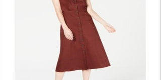 Alfani Women's  Petite Button-Through MIDI Dress  Brown Size 16 P