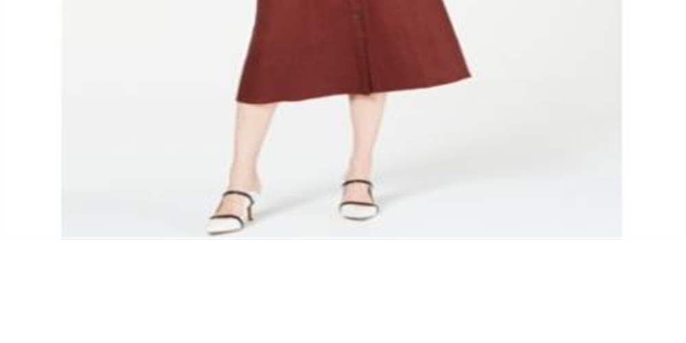 Alfani Women's  Petite Button-Through MIDI Dress  Brown Size 16 P