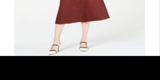 Alfani Women's  Petite Button-Through MIDI Dress  Brown Size 16 P