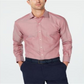 Tasso Elba Men's Mini-Herringbone Supima Cotton Dress Shirt  Burgundy  Size 17X34-35
