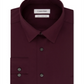 Calvin Klein Men's Slim-Fit Stretch Flex Collar Dress Shirt Wine Size 17.5X34-35