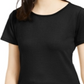 Bar III Women's Textured Scoop Neck Top Black Size Small