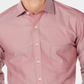 Tasso Elba Men's Mini Herringbone Supima Cotton Dress Shirt Red Size 15X32-33