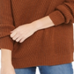 Style & Co Women's Ribbed Drop Shoulder Sweater Brown Size Petite Medium