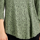 JM Collection Women's  Geometric-Print Cold-Shoulder Top  Green Size M