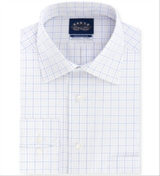 Eagle Men's Stretch Collar Check Dress Shirt Yellow Size 18X34-35