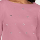 Karen Scott Women's Grommet Cotton 3/4 Sleeve Top Pink Size Petite S