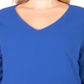 NY Collection Women's Plus V Neck Smocked Sleeve Top Blue Size 1X